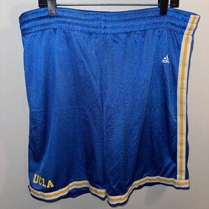 Adidas Vintage UCLA Blue Basketball Shorts with Yellow and White Accents